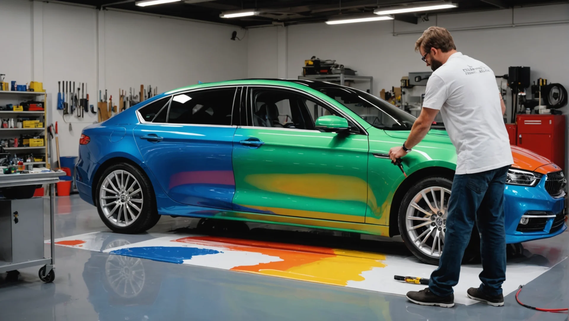 Lot 3 Peintures A4 – Couleurs Vives, Sport Auto, Grand Prix, Course